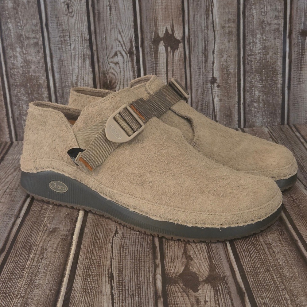 Sz 10 Mens Chaco Paonia Clog Natural Tan Suede Adjustable Strap Excellent
